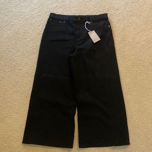 Madewell Wideleg Cropped Black Jeans